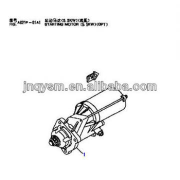 Excavator parts starting motor 5.5kw for pc200-6 S6D102E engine